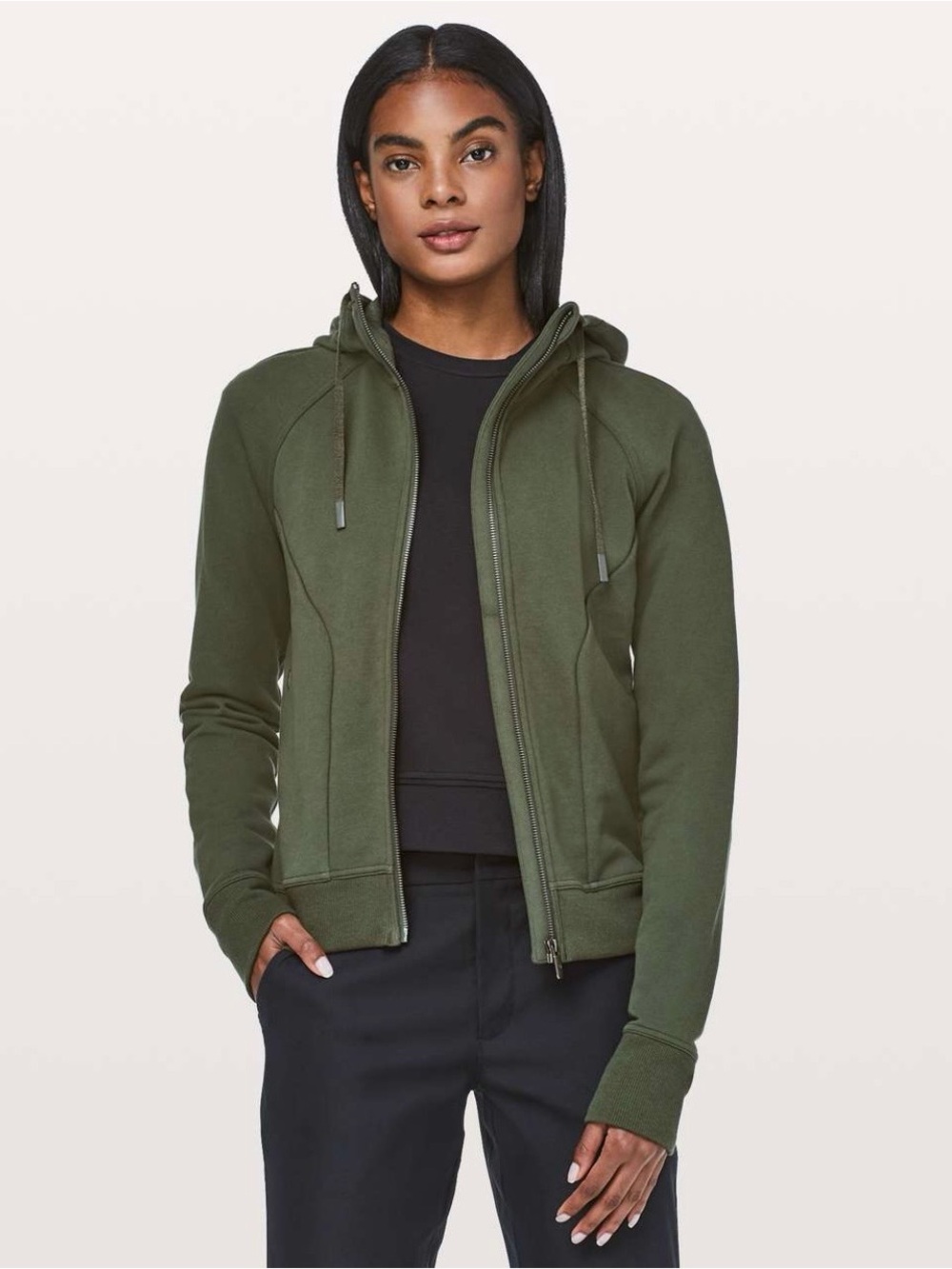 NEW Lululemon Huddle & Hustle Game Day Full Zip Hoodie Olive Camo Green Size 8